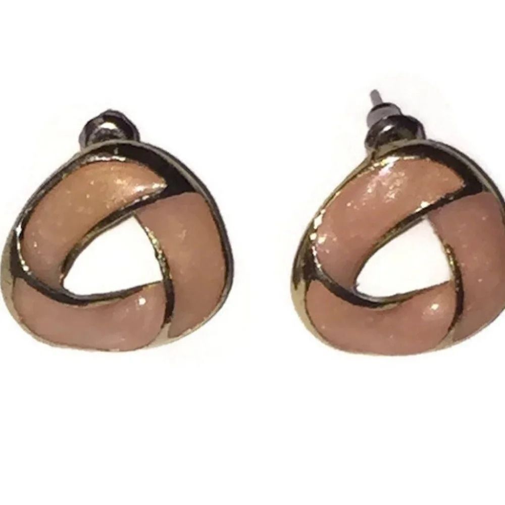 Bebe pink gold small stud earrings
